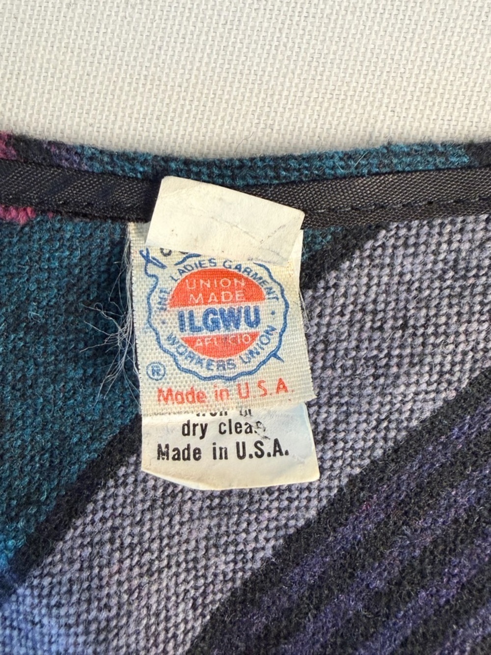 Vintage Plaid Purple Blue Retro Dolman Sleeve Vest and Midi Skirt Set Union Tag - Picture 4 of 13